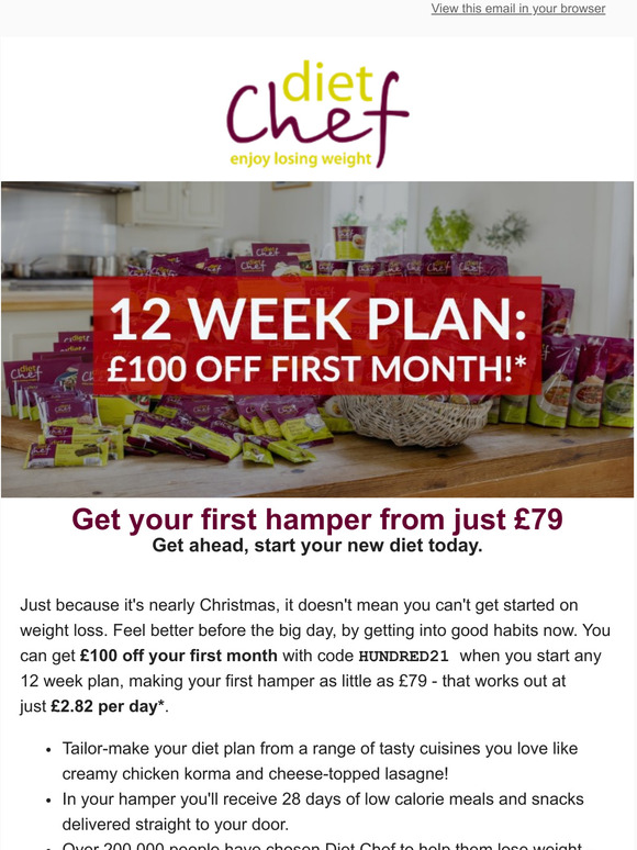 Diet Chef Just 119 99 Every Month For Your New Diet Plan Milled