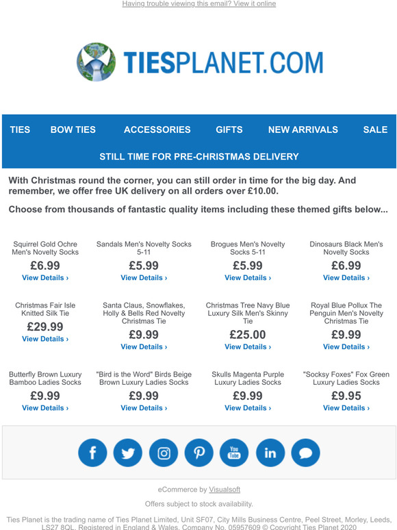 Free Delivery on Orders Over 10... in Time for Christmas