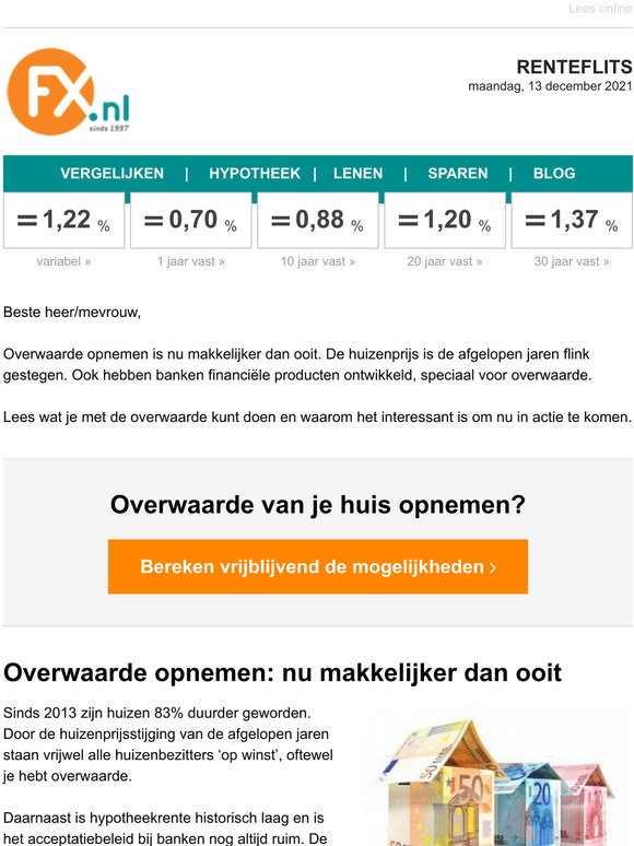 FX.nl Hypotheken Overwaarde opnemen nu makkelijker dan ooit Milled