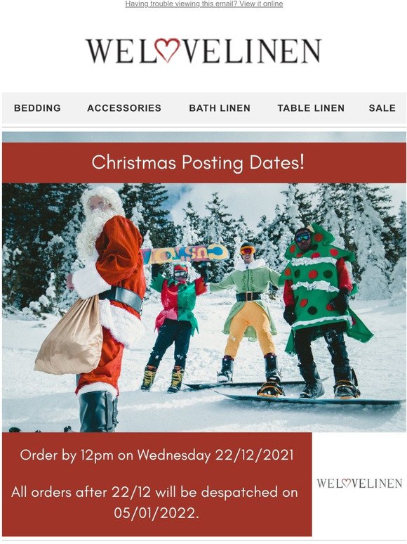 Last Christmas Posting Dates 