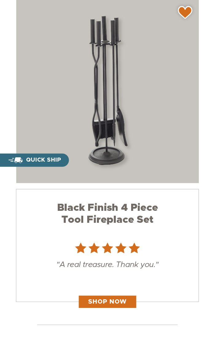 Shop Black Finish 4 Piece Tool Fireplace Tool Set