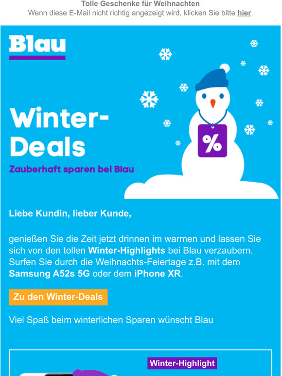 Sichern Sie sich jetzt die Winter-Deals bei Blau.