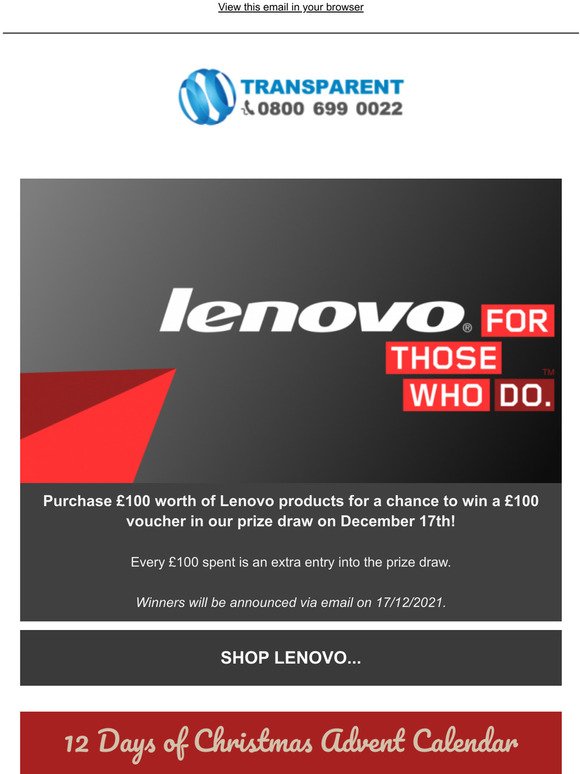 Spend 100 on Lenovo for a chance to win a 100 voucher!
