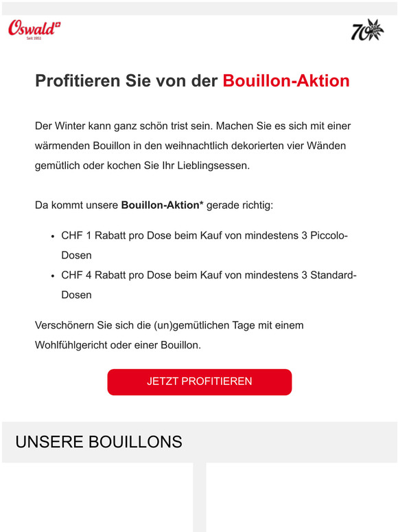 Bouillon-Aktion: bis zu CHF 12 Rabatt