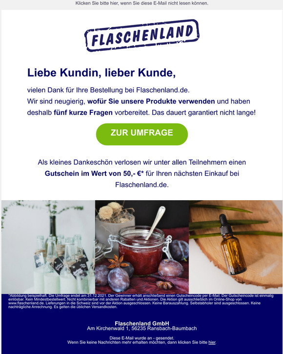 Flaschenland: Wir brauchen Ihre Untersttzung! Umfrage & Verlosung