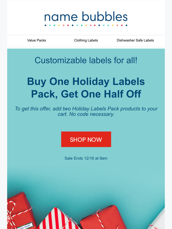 Name Bubbles Never Stop Labeling! Milled