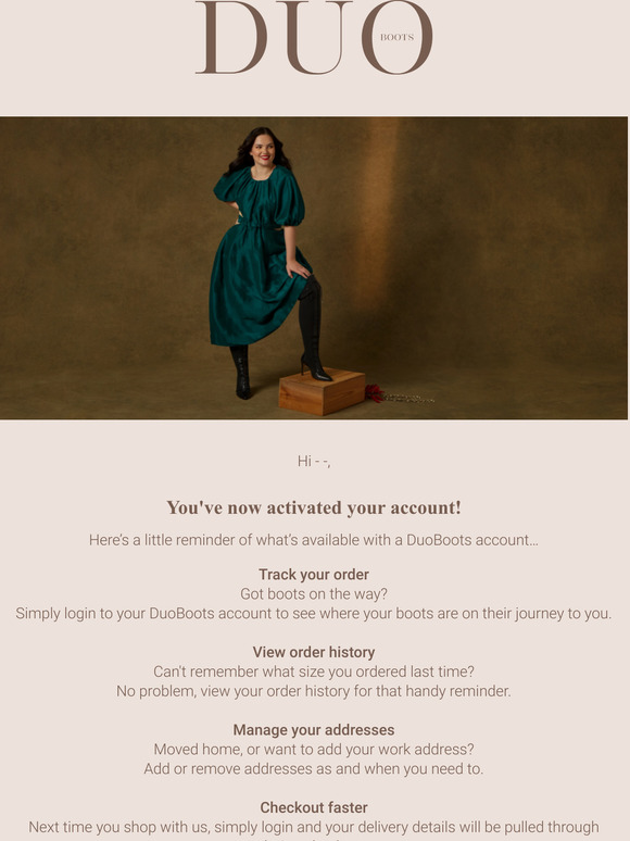 DuoBoots Customer account confirmation Milled