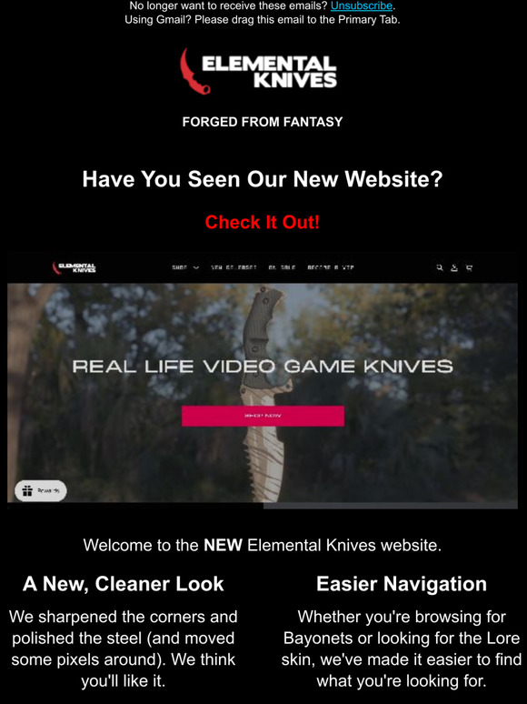 Elemental Knives Have You Seen Our New site? Milled