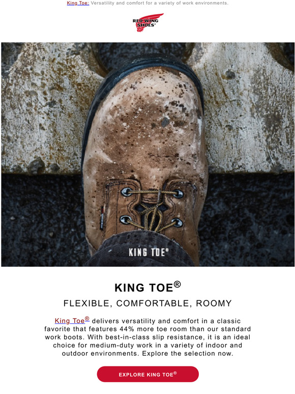 Red Wing Heritage King Toe Flexibility, Comfort & 44 Extra Toe Room