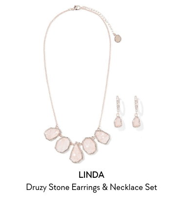 Linda Druzy Stone Earrings & Necklace Set