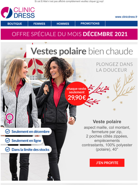 Veste en polaire cline : seulement en dcembre