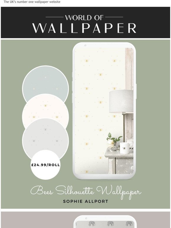 New Arrivals from Sophie Allport. A touch of nature at World of Wallpaper