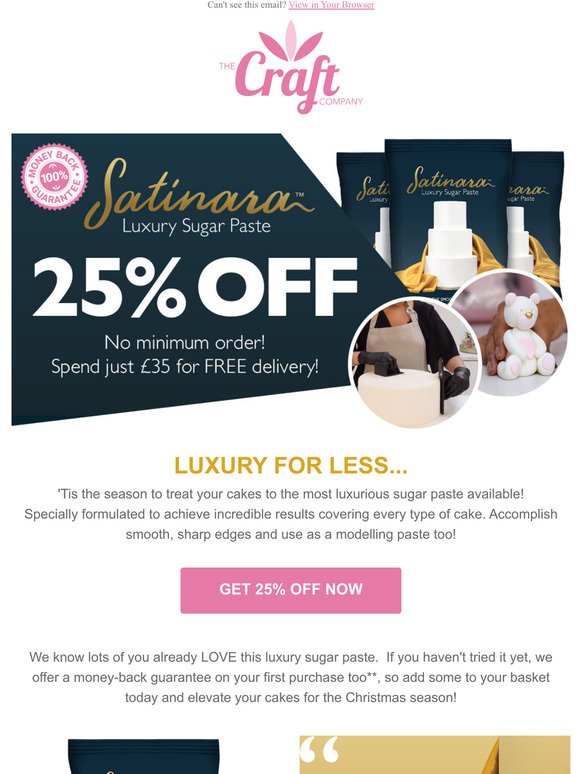LAST CHANCE: Save 25% on Satinara Luxury Sugar Paste