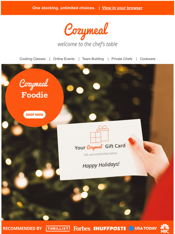 Cozymeal Open for the Perfect Holiday Gift (Idea) Milled