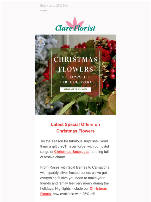 Get your Christmas shopping sorted with festive flowers
