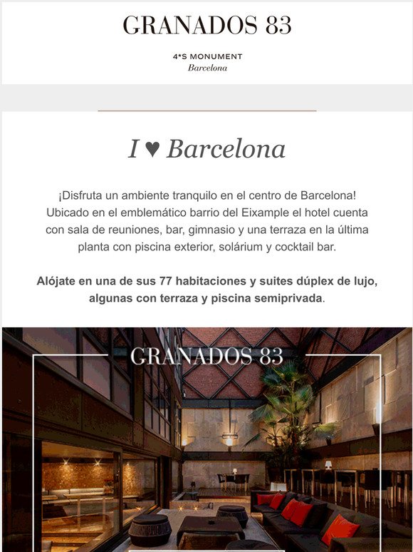 -ya puedes reservar el Hotel Granados83 de Barcelona