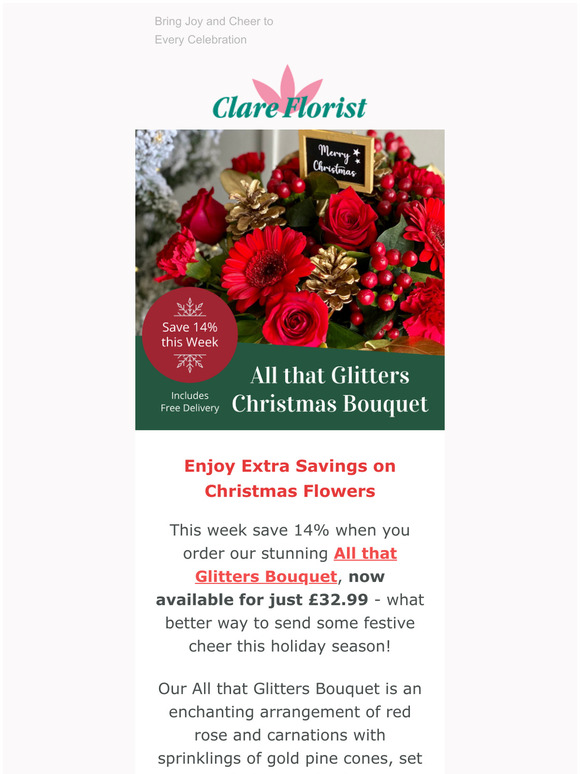 All that Glitters Christmas Bouquet: Extra Savings this Week