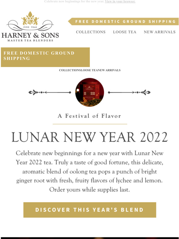 Harney & Sons Our Lunar New Year 2022 tea is now available. Milled