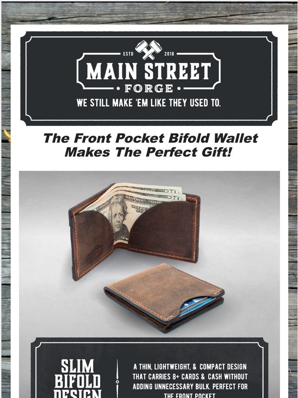 Main Street Forge Men's Slim Bifold Wallet