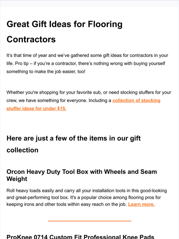Hi, Check out our Gifts for Contractors