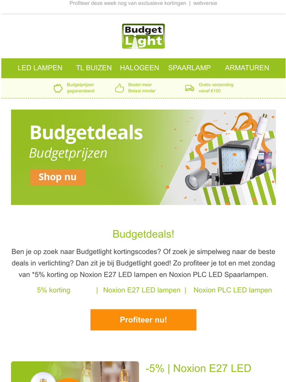 Budgetdeals, budgetprijzen!