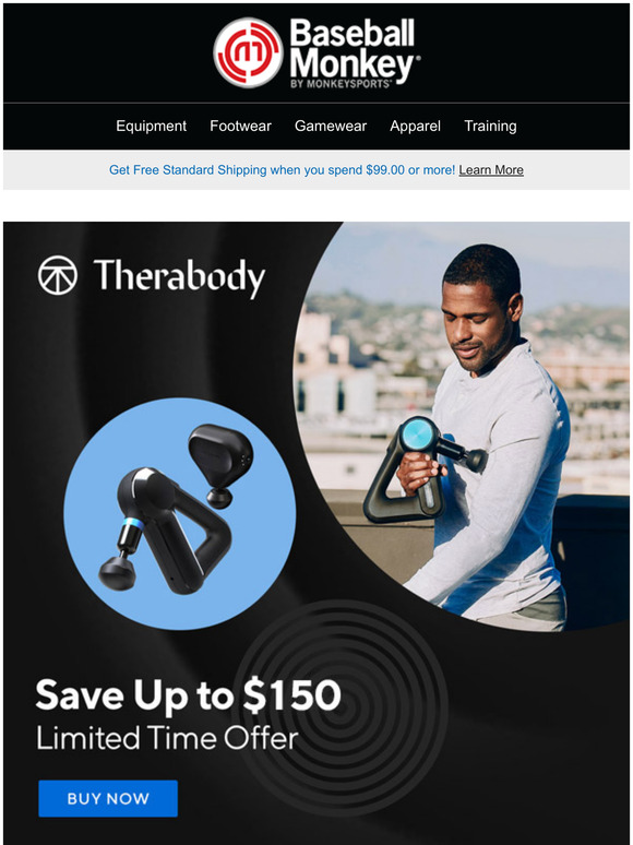 Baseball Monkey Save up to 150 on Theragun Milled