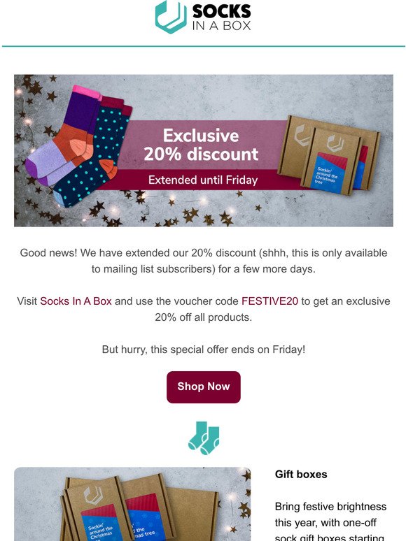  Exclusive 20% discount extended