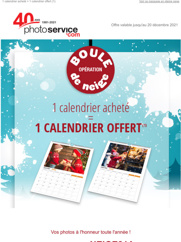 Opration boule de neige sur vos calendriers !