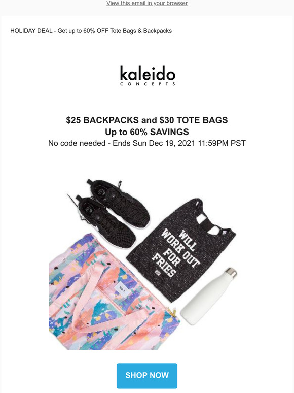  Looking for Gifts? Up to 60% OFF Tote Bags & Backpacks