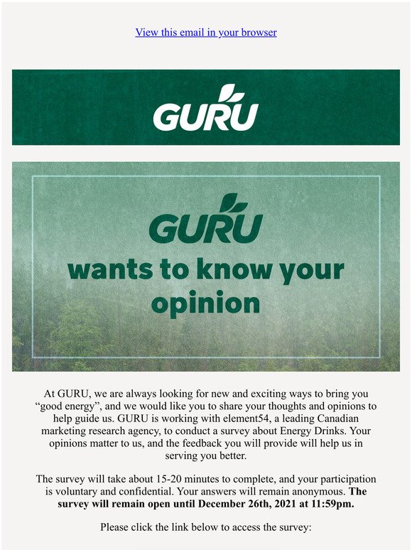 GURU needs your opinion