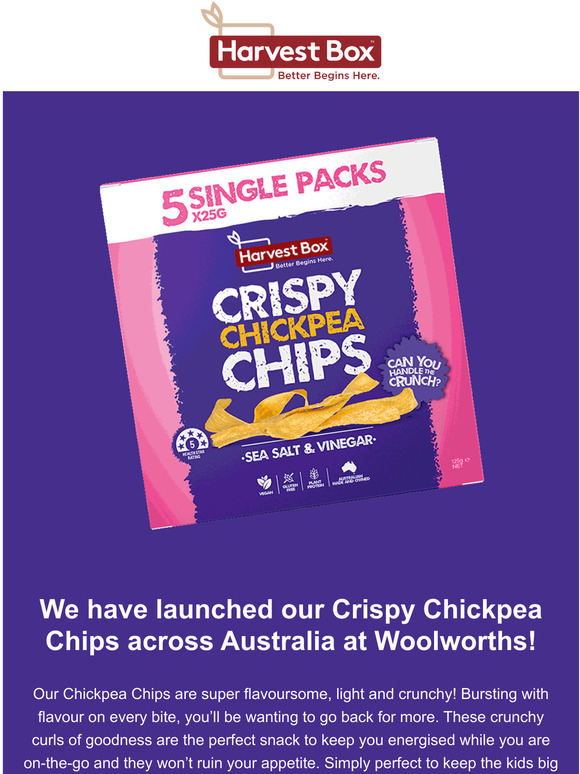 20 off Crispy Chickpea Chips at Woolworths Milled