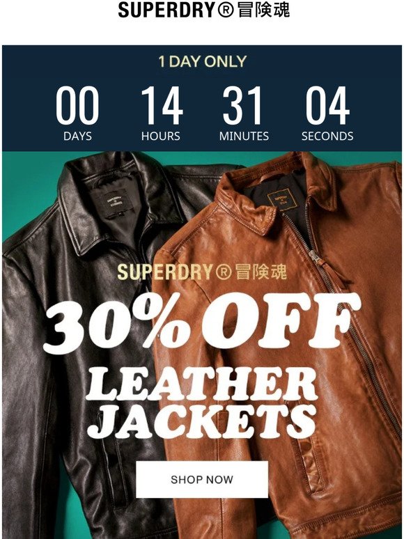 30% OFF leather jackets  LIMITED TIME ONLY