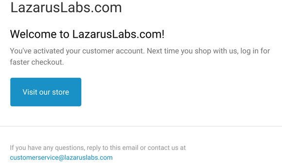 Customer account confirmation