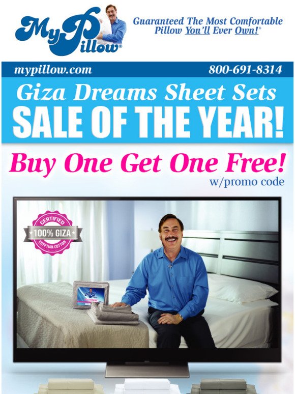 Brand New MyPillow 2.0  Buy One Get One w/ Promo Code HMS on  Overcomers.TV 