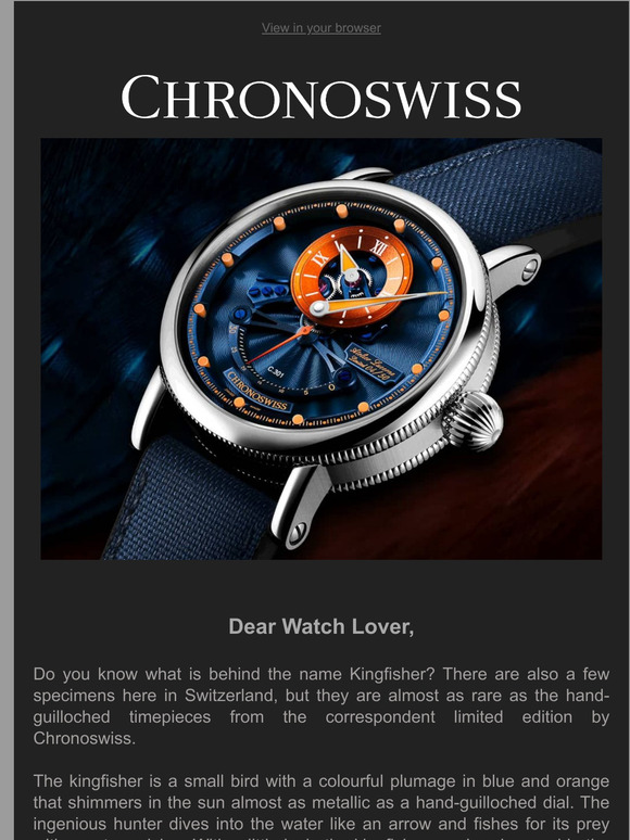 High-flying Horology: Chronoswiss Open Gear ReSec Kingfisher