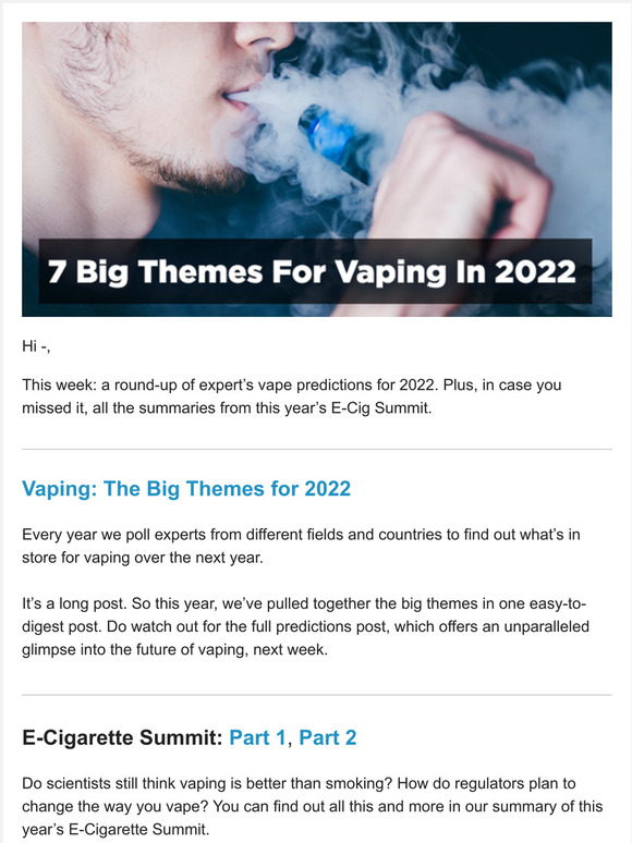 E Cigarettedirect Vaping The Big Themes and Ideas for 2022 Milled