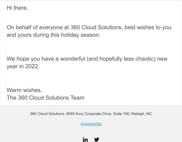 Happy Holidays from 360 Cloud Solutions