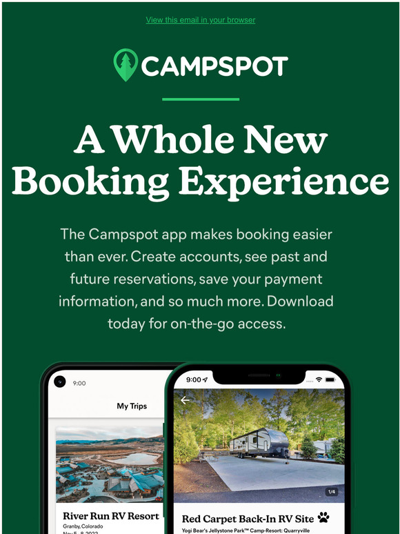 Campspot (US): Download The New & Improved Campspot App | Milled