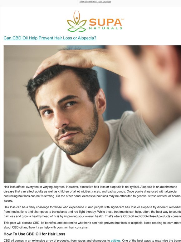 Can CBD Oil Help Prevent Hair Loss or Alopecia?