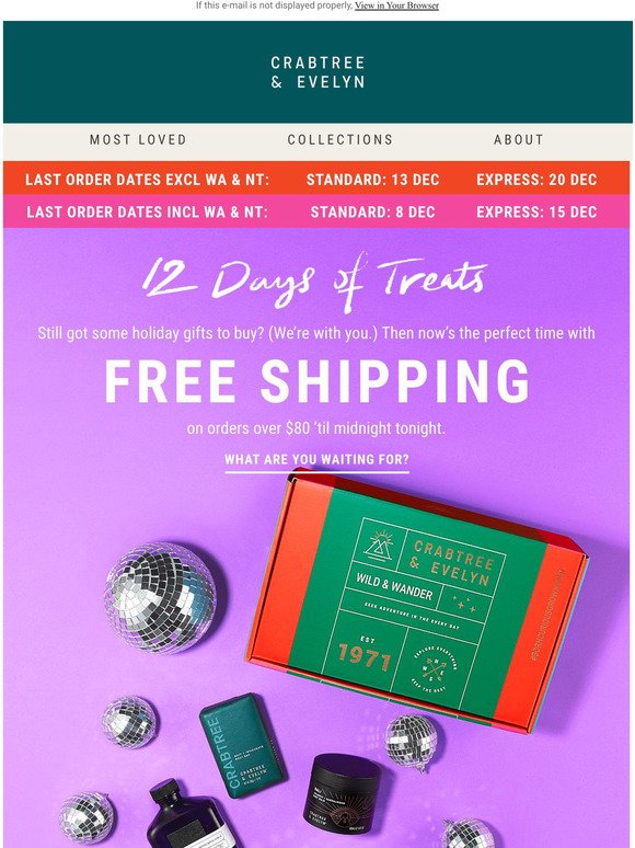 Ends tonight: free shipping 