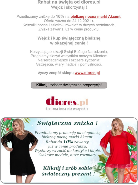 Rabat witeczny od diores.pl