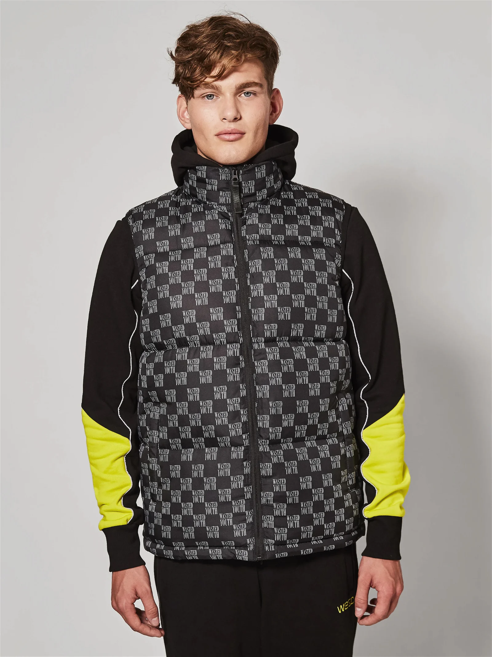Image of PUFFER VEST WASTED YOUTH AOP