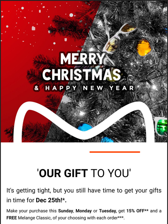 Our gift to you, a free pair of sunglasses