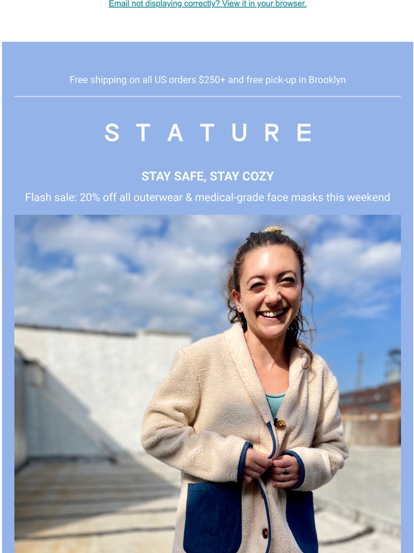 FLASH SALE: 20% off Outerwear & Masks