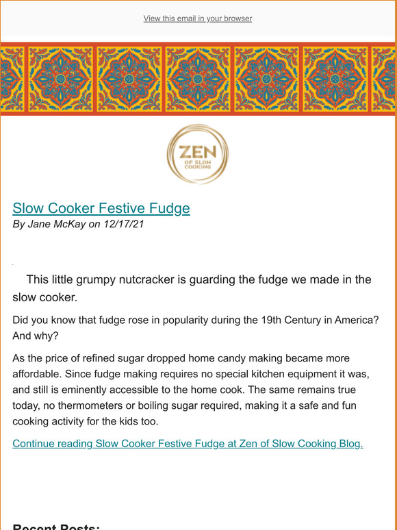Slow Cooker Festive Fudge - New Post from Zen of Slow Cooking Blog