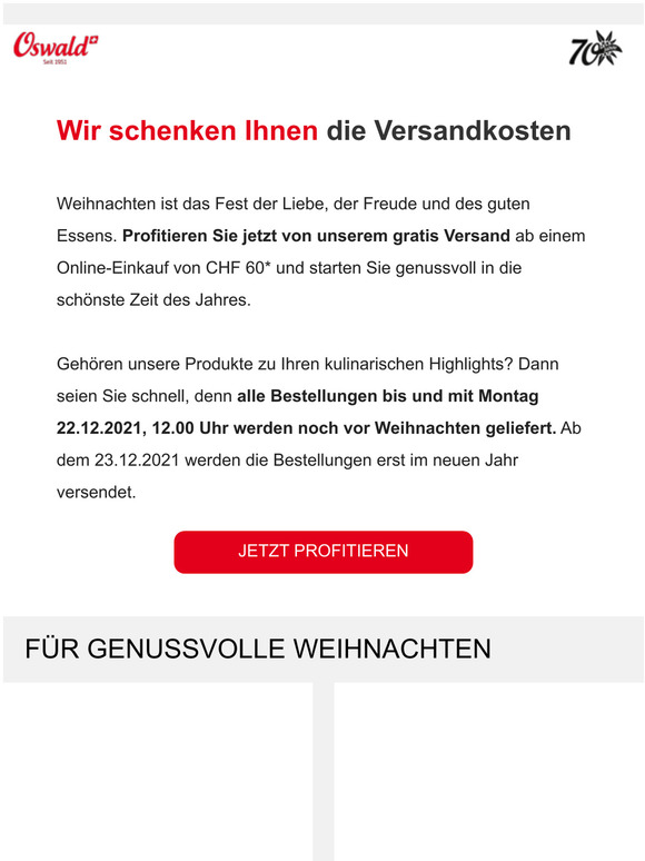 Jetzt gratis Versand!