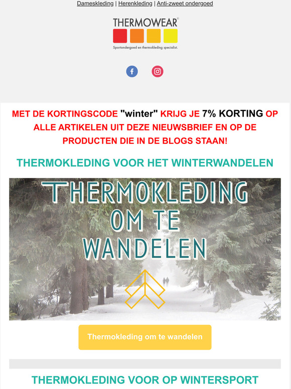 Uw advies ivm de juiste thermokleding! + Kortingscode!