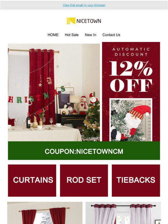 NICETOWN12% Discount---More Christmas Discounts at NICETOWN