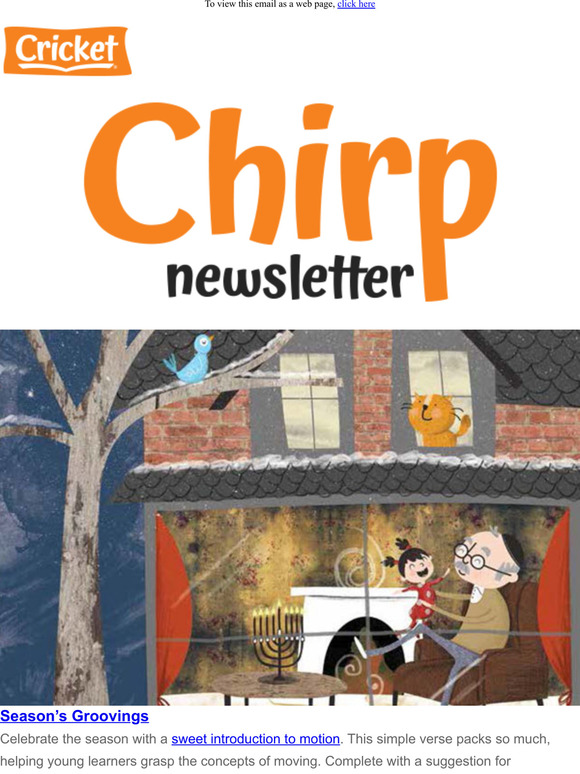 Chirp: On Grandpa's Knee, Christmas Snow, Miraculous Mauve, Snowflakes & More!