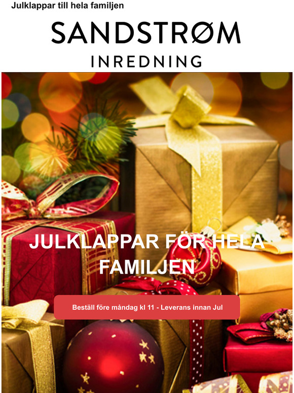 Julklappar leverans innan Jul